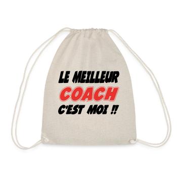 Der beste COACH bin ich!! - Turnbeutel - Natur - Vorne