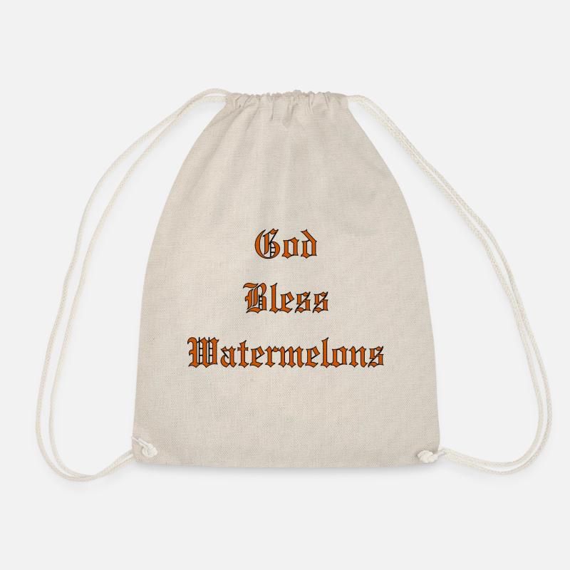 GodBlessWatermelons - Drawstring Bag - nature