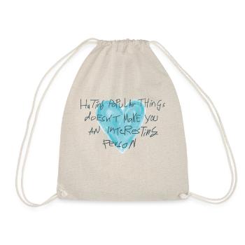 Heart with Statement - Drawstring Bag - nature - Front