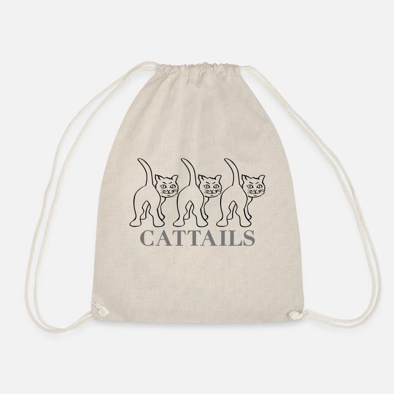 HM Murdock - Cat Tails - Drawstring Bag - nature