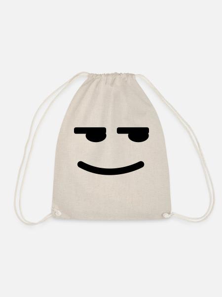Satisfied Smiley - Drawstring Bag - nature