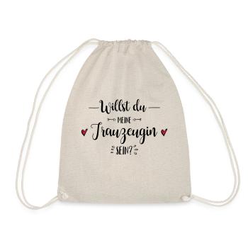 Trauzeugin Frage Hochzeit Geschenk - Turnbeutel - Natur - Vorne