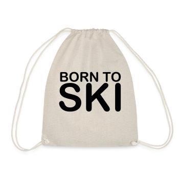 born to ski 10 - Drawstring Bag - nature - Front