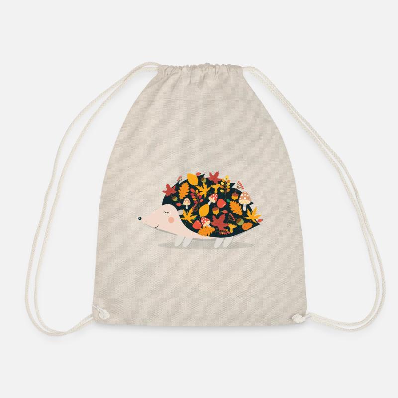 Hedgehog - Drawstring Bag - nature