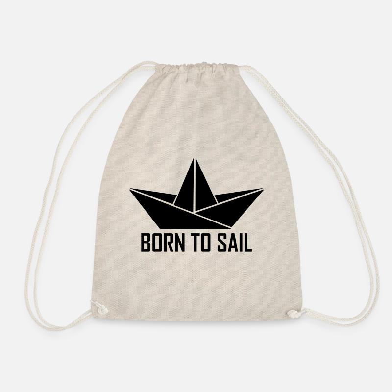 born to sail - Drawstring Bag - nature