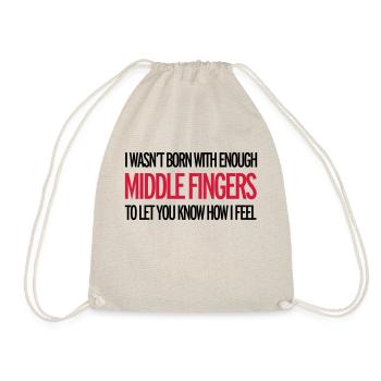 Middle Fingers - Drawstring Bag - nature - Front