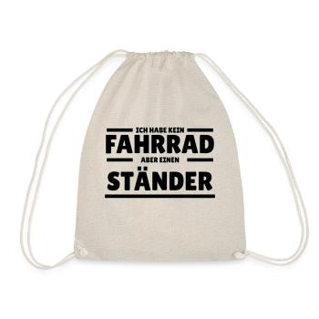 ich habe kein fahrrad aber einen ständer - Turnbeutel - Natur - Vorne