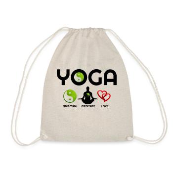 Yoga with Green Yin Yang, Yoga, Yoga hoodies, Yoga - Drawstring Bag - nature - Front