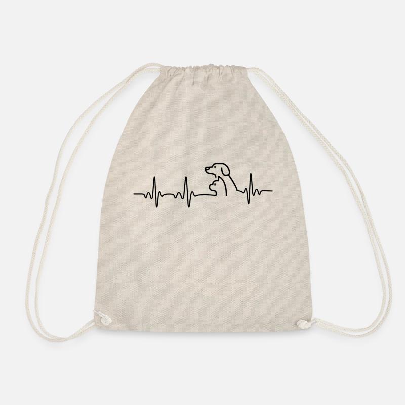 Heart rate cat and dog - Drawstring Bag - nature