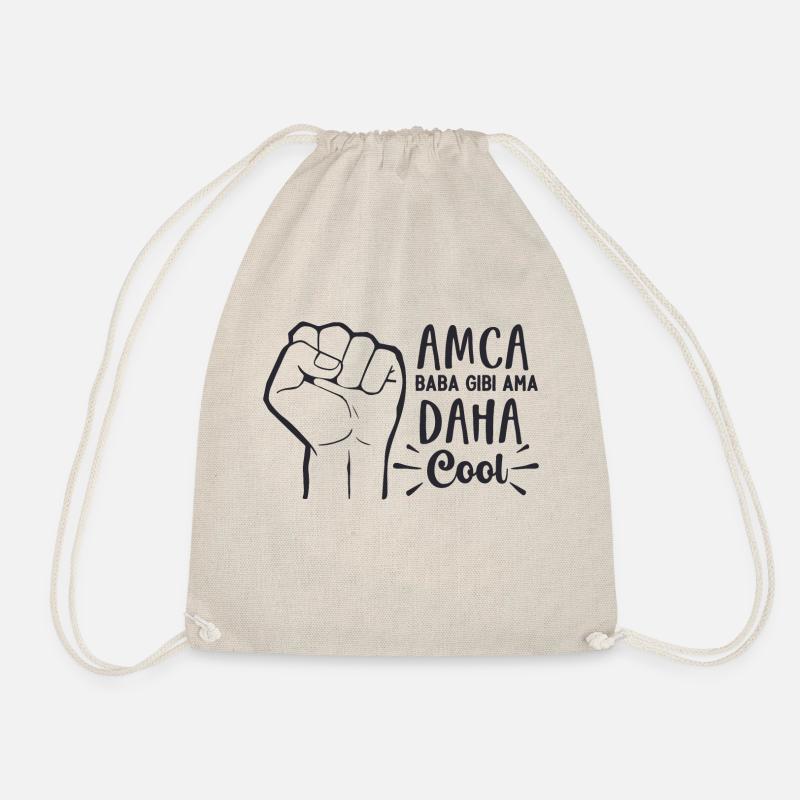 Amca Baba Gibi Ama Daha Cool - Turnbeutel - Natur
