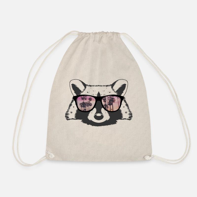 Waschbär mit Sonnenbrille - Turnbeutel - Natur