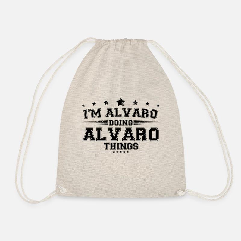 i’m Alvaro doing Alvaro things - Drawstring Bag - nature