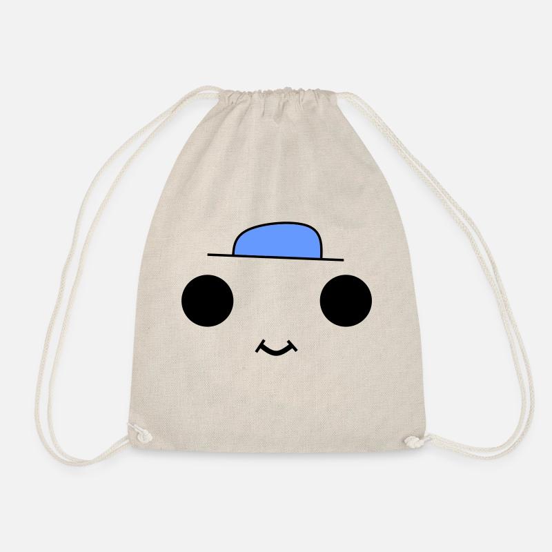 Cute face with a blue hat - Turnbeutel - Natur