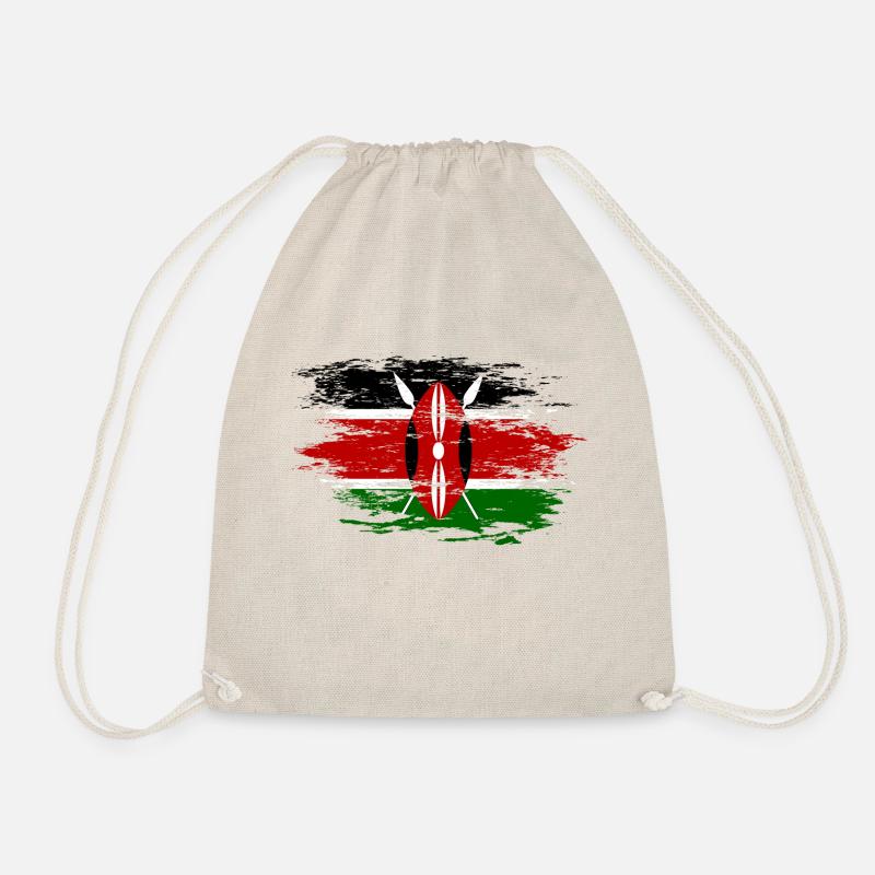 Kenya flag used - Drawstring Bag - nature