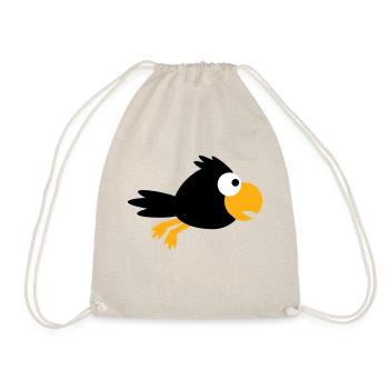 Raven Bird Flying Fast Cool Funny Cartoon Humor - Drawstring Bag - nature - Front