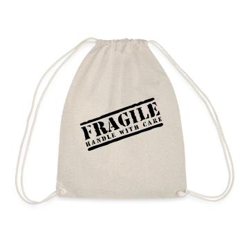 Fragile handle with care - Drawstring Bag - nature - Front