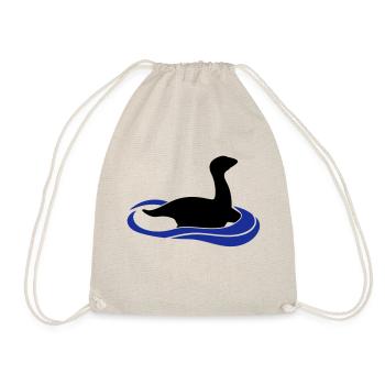 Dinosaur loch ness monster in the water - Drawstring Bag - nature - Front