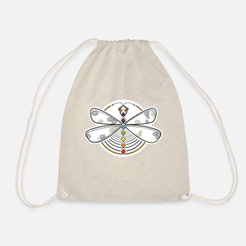 Dragonfly Chakra with Background - Drawstring Bag - nature