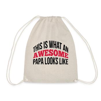 Papa - Drawstring Bag - nature - Front
