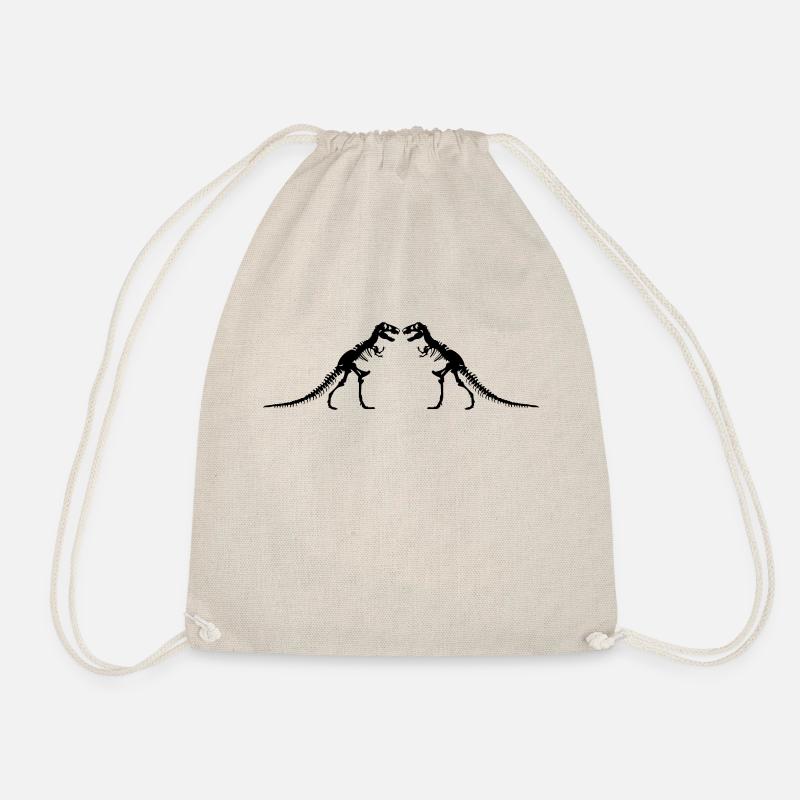 dino skeleton03 - Drawstring Bag - nature