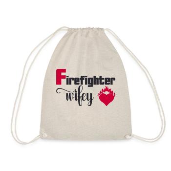 Firefighter wifey - Drawstring Bag - nature - Front