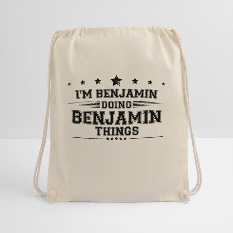 i’m Benjamin doing Benjamin things Drawstring Bag