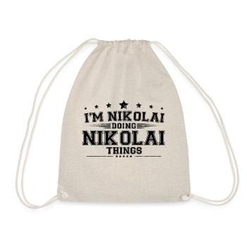 i’m Nikolai doing Nikolai things - Drawstring Bag - nature - Front