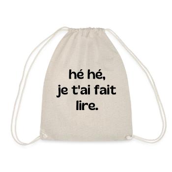 hé hé je t'ai fait lire - Sac de sport léger - nature - Devant
