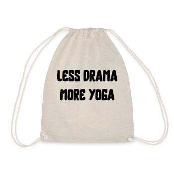 less drama more yoga sport fitness saying English - Drawstring Bag - nature - Front