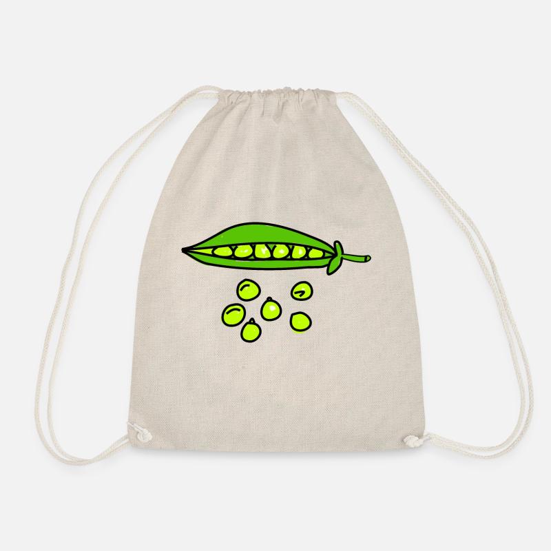 Peas in a Pod Doodle - Drawstring Bag - nature