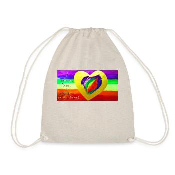 Rainbow Heart - Drawstring Bag - nature - Front