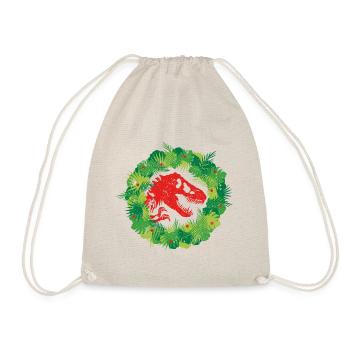 Jurassic World Weihnachts Design T-Rex Mit Kranz - Turnbeutel - Natur - Vorne