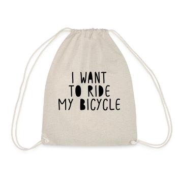 I want to ride my bicycle - Drawstring Bag - nature - Front