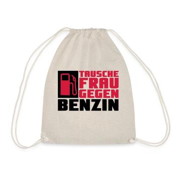 Tausche Frau gegen Benzin - Turnbeutel - Natur - Vorne