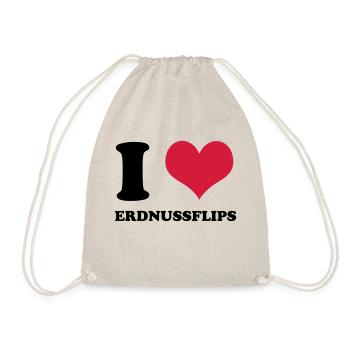I Love Erdnussflips - Turnbeutel - Natur - Vorne