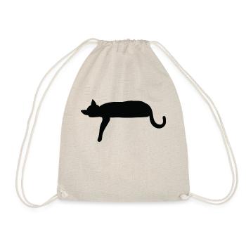 Silhouette of cat laying down - Drawstring Bag - nature - Front