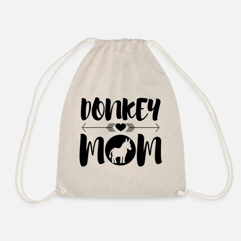 Baby Donkey Mama Ironic Mule - Drawstring Bag - nature