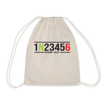 Motorcycle Gears 1N23456 One Down-Five Up - Drawstring Bag - nature - Front