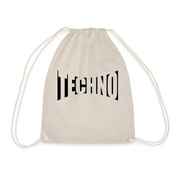 Party Music Techno - Drawstring Bag - nature - Front