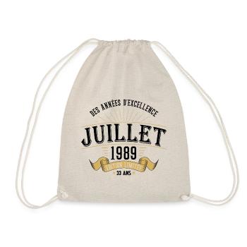 33 Ans Anniversaire Vintage Né(e) en Juillet 1989 - Sac de sport léger - nature - Devant