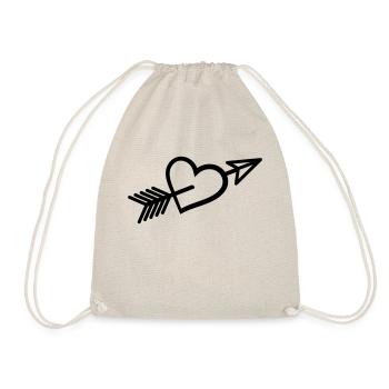 In love arrow through heart - Drawstring Bag - nature - Front