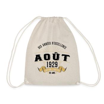 93 Ans Anniversaire Vintage Né(e) en Août 1929 - Sac de sport léger - nature - Devant