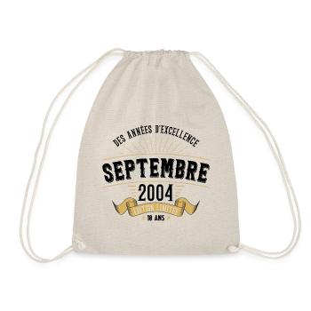 18 Ans Anniversaire Vintage Né(e) Septembre 2004 - Sac de sport léger - nature - Devant