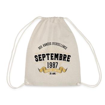 35 Ans Anniversaire Vintage Né(e) Septembre 1987 - Sac de sport léger - nature - Devant