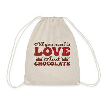 Tout ce dont vous avez besoin, c’est d’amour et de chocolat - Sac de sport léger - nature - Devant