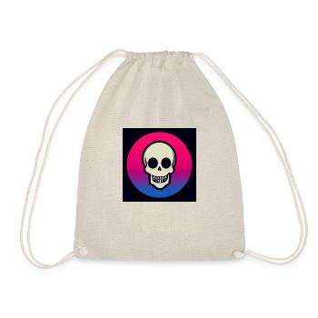 Skull Icon chillige Farben - Turnbeutel - Natur - Vorne