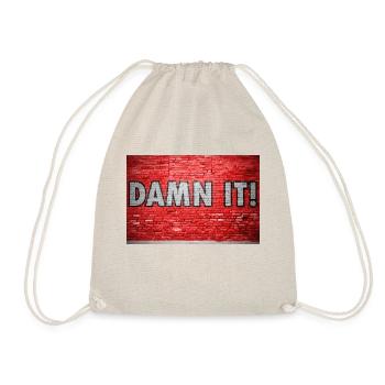 Damn It Brick Wall Graffiti - Drawstring Bag - nature - Front