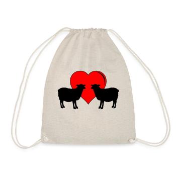 Sheep Love - Drawstring Bag - nature - Front