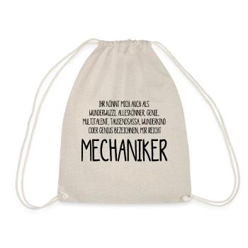 Mechaniker – ein Alleskönner, Genie, Multitalent - Turnbeutel - Natur - Vorne