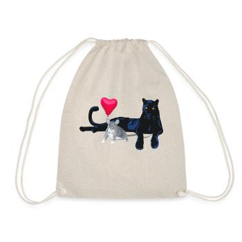Katz und Maus in Liebe - Turnbeutel - Natur - Vorne